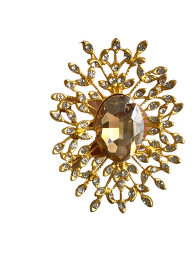 复古夸张超闪镶钻大花椭圆戒指女