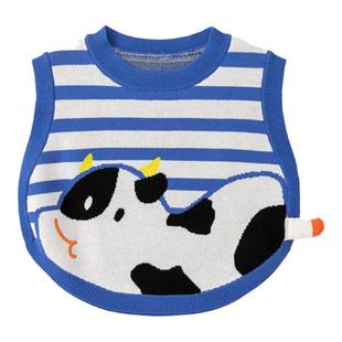 【100%棉】儿童纯棉马甲春秋宝宝卡通条纹针织衫男童上衣女童春装