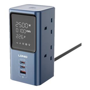 立式拖板插座港版typec快充英式数显多功能USB桌面充电站排插