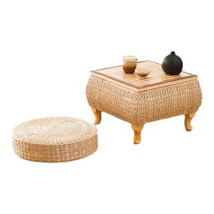 藤编草编收纳榻榻米茶几飘窗小桌子阳台窗台塌塌米地台矮炕桌