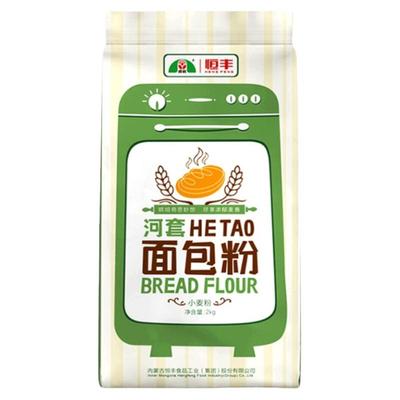 河套面包粉2kg 袋拉丝烘焙原料高筋通用面粉面包机披萨油条蛋糕炸