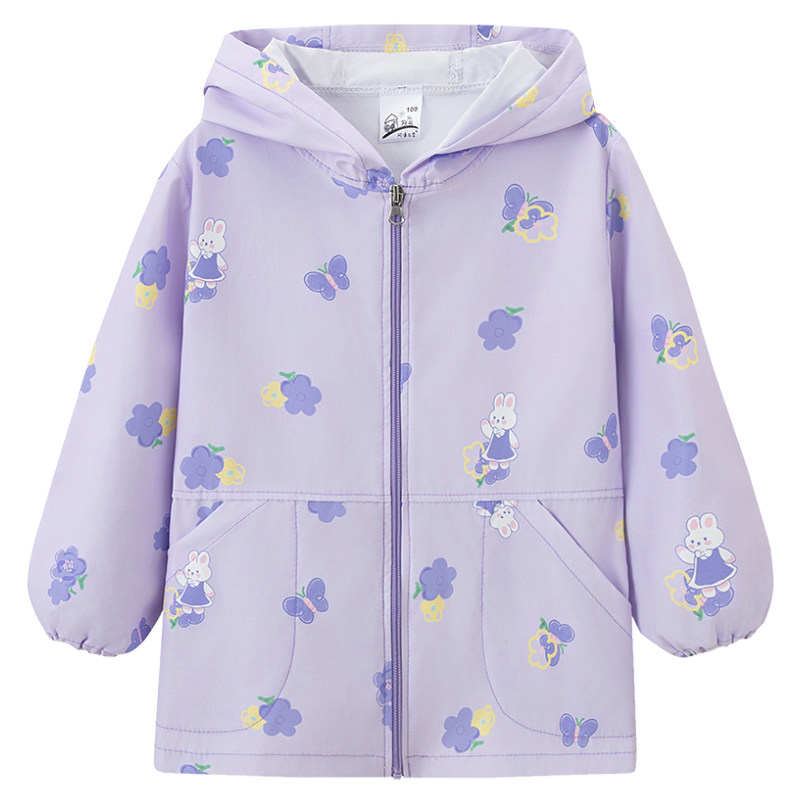 女童防水罩衣长袖秋冬画画围裙儿童羽绒服防脏外穿洋气宝宝吃饭兜