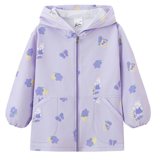女童防水罩衣长袖秋冬画画围裙儿童羽绒服防脏外穿洋气宝宝吃饭兜