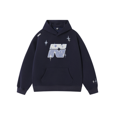 FORNINES贴布刺绣重磅卫衣男女秋冬情侣装连帽衫潮牌加厚休闲外套