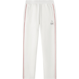 乐卡克法国公鸡2026年春季女款亲肤撞色拼接针织长裤直筒裤子