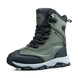 东北雪地靴男士旅游防寒冬季棉鞋男款加绒高帮鞋加厚防水防滑男靴