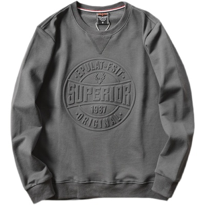 立体浮雕美式休闲卫衣圆领套头