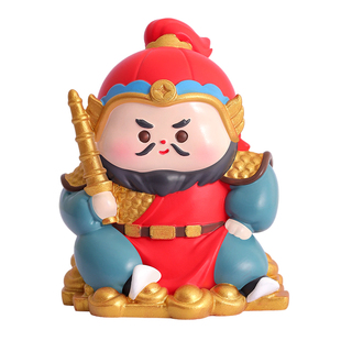 财神爷关公钟馗各路神仙摆件Q版五路财神工位玄学装饰治愈系礼物