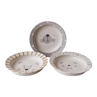 特价包邮日本进口美浓烧萌萌哒动物海豹狮子刺猬深圆意面盘马克杯