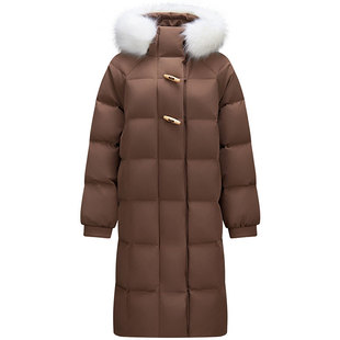 陈都灵森马羽绒服女长款三防2025冬季新款小个子保暖毛领连帽外套