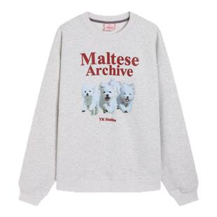 ●callmebabysoft韩国潮牌waikei三只小狗狗纯棉宽松圆领套头卫衣