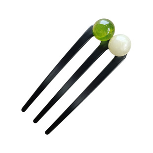 升级款三齿珠珠发簪u型发夹丸子头盘发神器2025新款气质发卡簪子