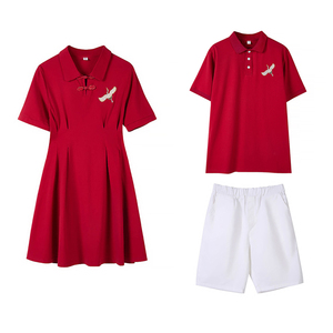 亲子装夏装一家三口全家福洋气潮四口家庭装母女连衣裙中国风夏季