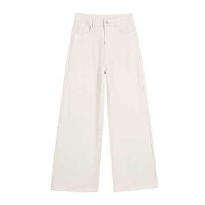 pusumede 版型在线 藏蓝阔腿牛仔裤女高腰宽松直筒裤百搭休闲裤