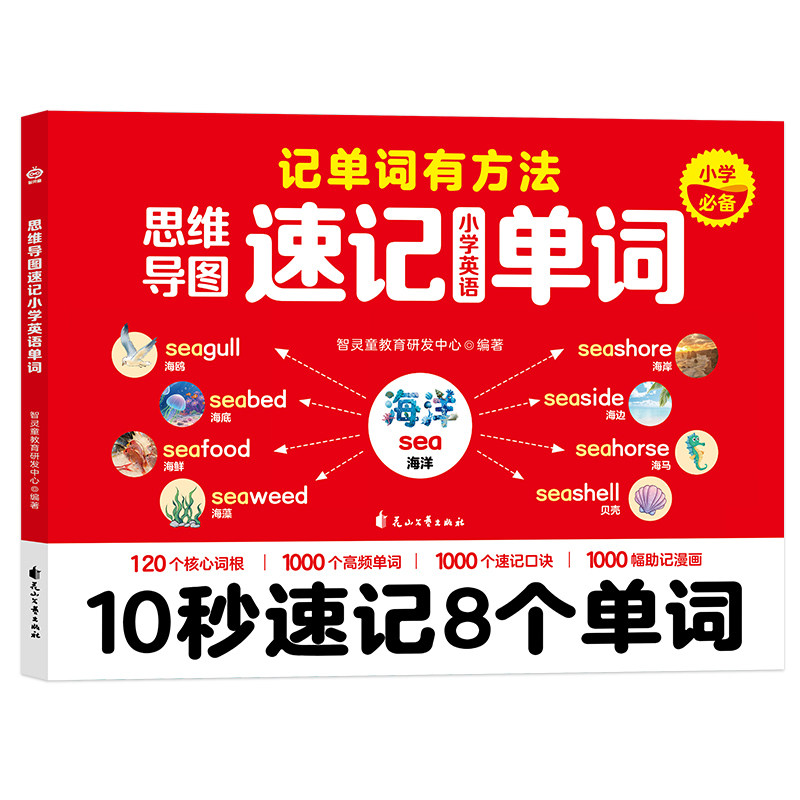 思维导图英语速记单词小学10秒8个小学生三四五六年级每日5分钟词汇量暴涨写作力通用背记高频阅读默写新版公式词根核心亮点配套