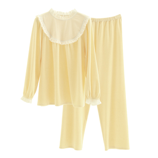 CA BRIDA嘉德丽亚秋冬新品法式复古棉绒长袖亲肤睡衣套MW4E809AB1