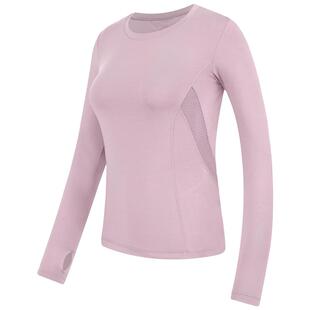 骆驼瑜伽T恤女款上衣秋冬加绒保暖休闲健身服紧身修身运动长袖t恤