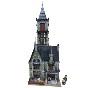 拼图拼搭10273超能敢死队游乐场恐怖鬼屋跳楼机拼装中国积木玩具