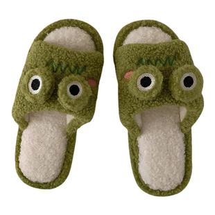 细细条 可爱卡通棉拖鞋女秋冬情侣时尚个性防滑保暖毛绒鞋男ins潮