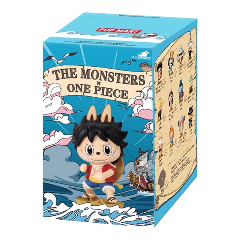 正版泡泡玛特THE MONSTERS拉布布航海王盲盒LABUBU海贼王路飞手办