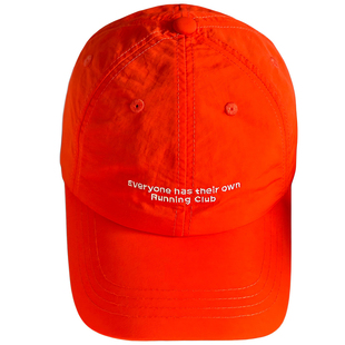 多巴胺色系小英文刺绣速干棒球帽子通用夏季防晒鸭舌帽薄款橘红色