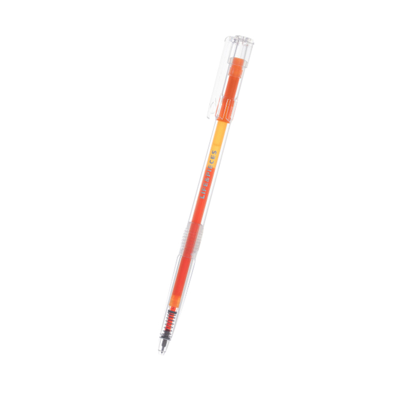 韩国Livework透明笔杆彩色笔芯顺滑流畅0.5圆珠笔0.38按动中性笔
