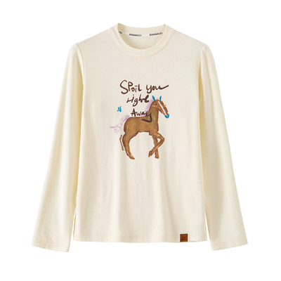 BANANACICI小马印花针织衫T恤