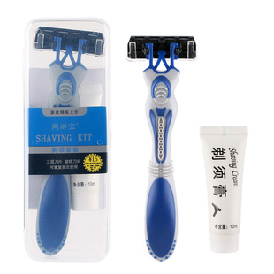 宾馆酒店客房旅行一次性有偿用品手动剃须刀膏套装盒装男士刮胡刀