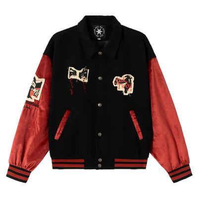 记录当下棒球服宽松情侣夹克BF