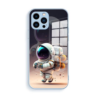 太空人适用iPhoneX手机壳xr苹果x保护套iphonexsmax新款xs金属漆玻璃iphonexr全包防摔xsmax男女款外壳网红