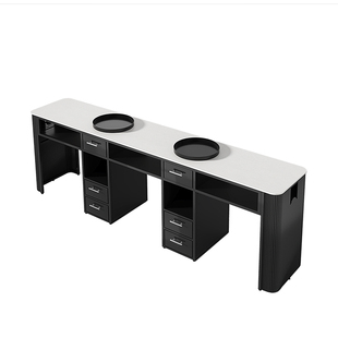 童铁山2025新款岩板美甲桌修甲台桌椅套装单双人加宽美甲店专用桌