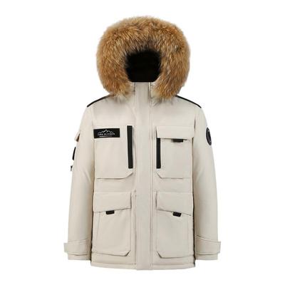 皮尔卡丹中长款工装情侣羽绒服