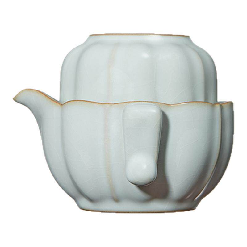雅瓷汝窑旅行茶具套装一人饮快客杯户外泡茶便携式茶具南瓜如意杯