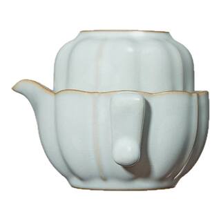 雅瓷汝窑旅行茶具套装一人饮快客杯户外泡茶便携式茶具南瓜如意杯