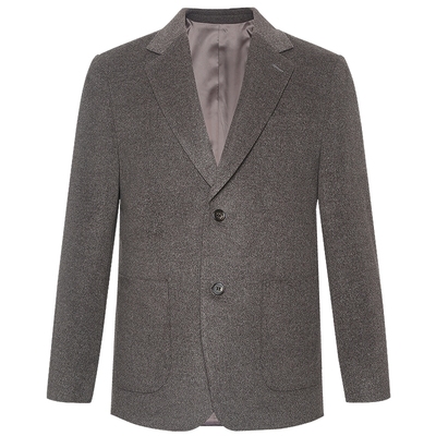 利郎官方骆驼绒短款西装毛呢大衣