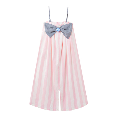 yso【礼物系列】睡衣女夏连体睡衣可爱蝴蝶结睡裙公主风外穿度假B