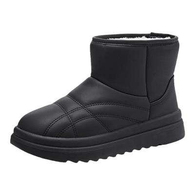 大东官方正品黑色厚底加绒雪地靴