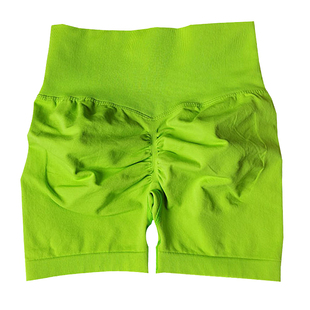 蜜桃臀健身短裤女运动提臀欧美瑜伽短裤翘臀高腰收腹高弹紧身裤