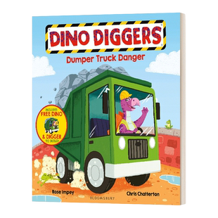 英文原版 Dumper Truck Danger 小恐龙挖掘机 卡车危险 英文版 进口英语原版书籍儿童图书