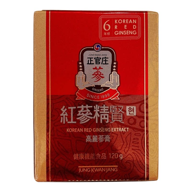 正官庄进口韩国6年根红参精贤120克增强体力滋补强身健体益脑提神