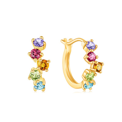 enzo18K金多彩宝石耳环