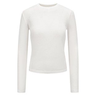 几何单元新款薄丝光圆领纯色羊毛衫修身显瘦保暖正肩长袖打底衫女