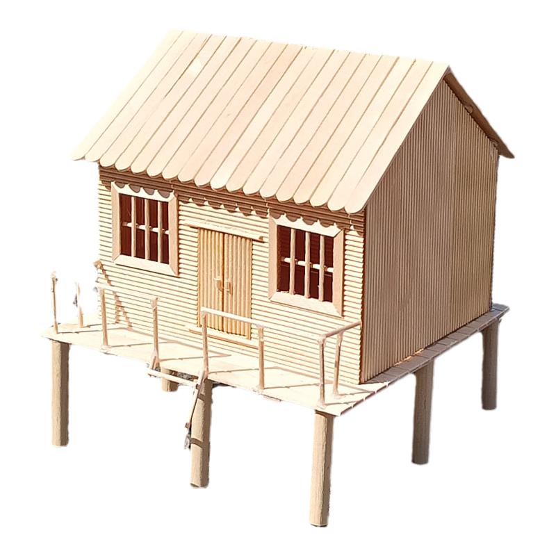 手工作业杆干栏式建筑河姆渡房屋