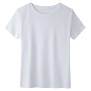 小个子冰丝全棉短款收腰t恤女夏V领显瘦上衣丝光棉正肩短袖体恤衫