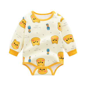 新生婴儿衣服秋冬季连体衣宝宝加绒长袖包屁衣满月服三角哈衣秋装