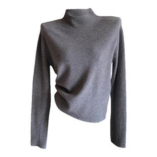 灰色半高领中长款打底衫女内搭2026秋冬新款气质毛衣修身针织上衣