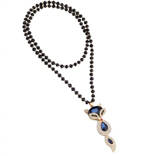 秋冬新款气质百搭狐狸项链女精致时尚毛衣链长款衣服配饰装饰吊坠