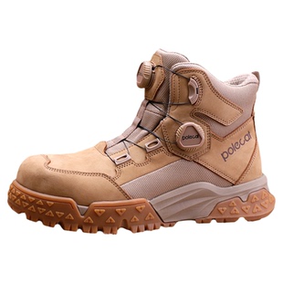 可微调双旋扣防护鞋韩真皮4E宽楦安全鞋户外工作鞋高端防刺劳保鞋