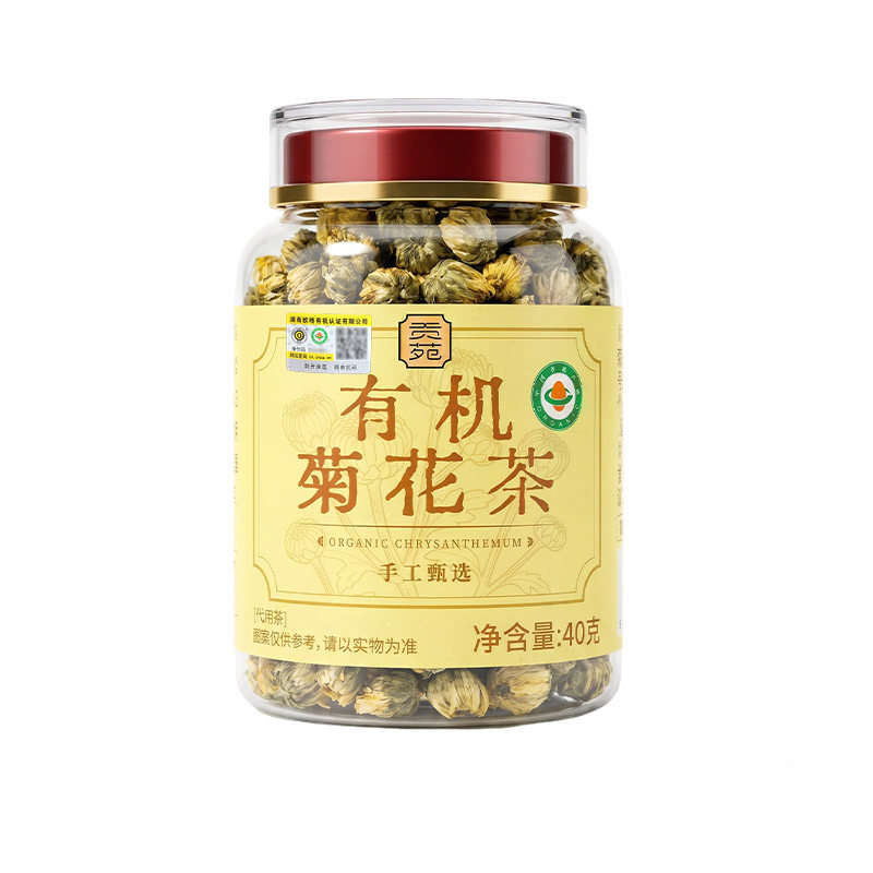 贡苑有机菊花茶头采胎菊花正品去官方旗舰店火花草茶特大朵级清润