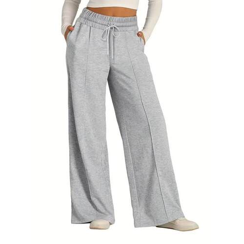D 81974 High Waist Solid Wide Leg Pants 收腰纯色阔腿裤